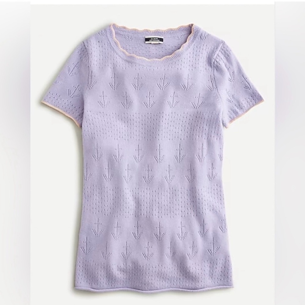 J.Crew Short-sleeve cashmere T-shirt with pointell